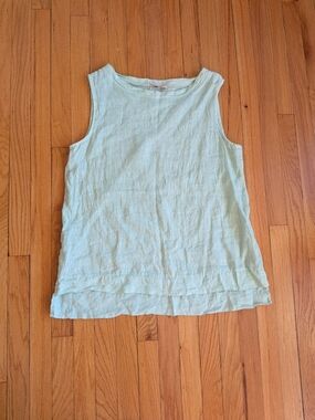 Light Mint Green Sleeveless Linen Tunic Top